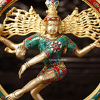 Brass Natarajan in Stone Work – Divine Dance of Lord Shiva | Gayatri Heritage