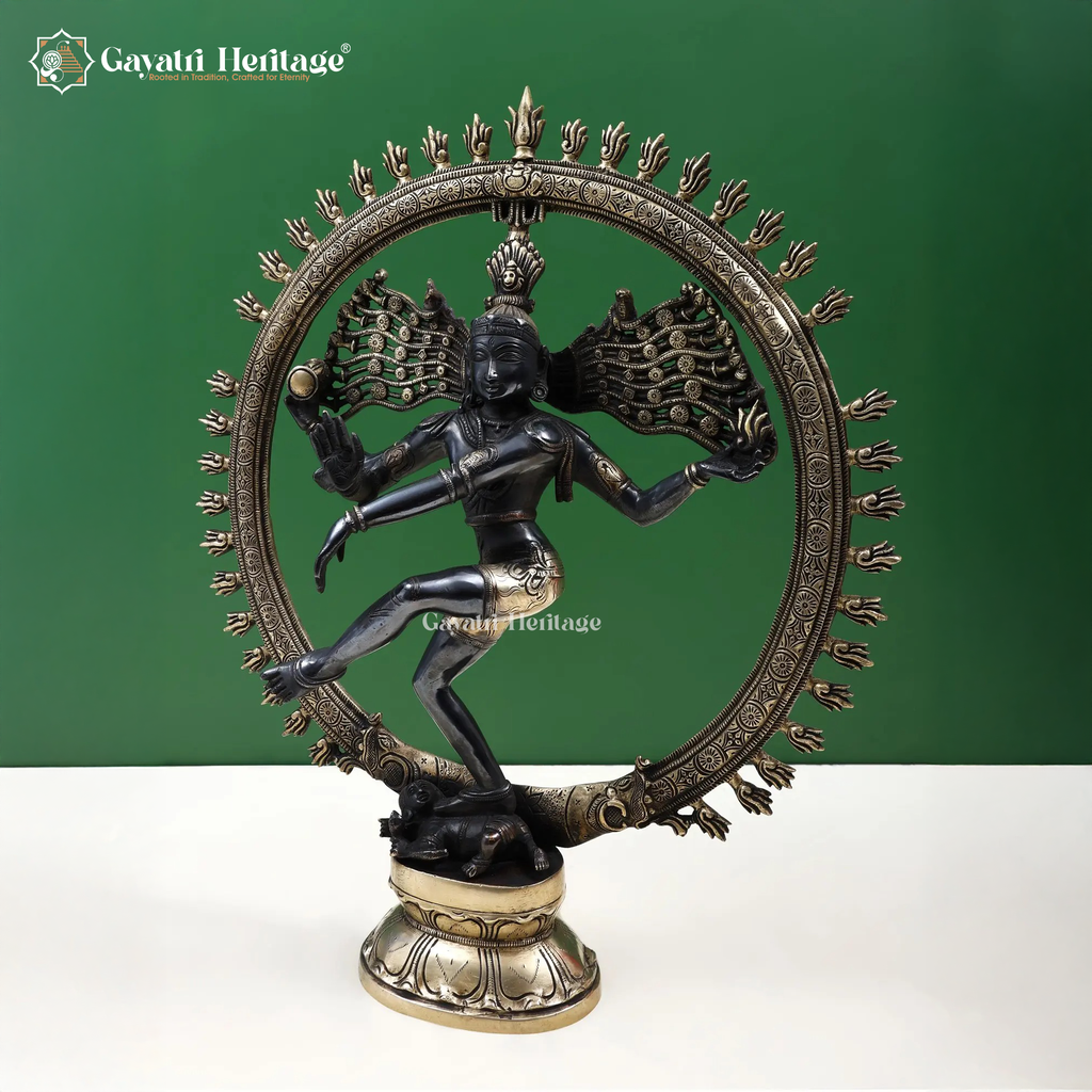 Brass Nataraj Statue – Cosmic Dance of Shiva Idol | Gayatri Heritage