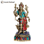 Brass Ardhanarishwar Statue – Exquisite Stone Work Art