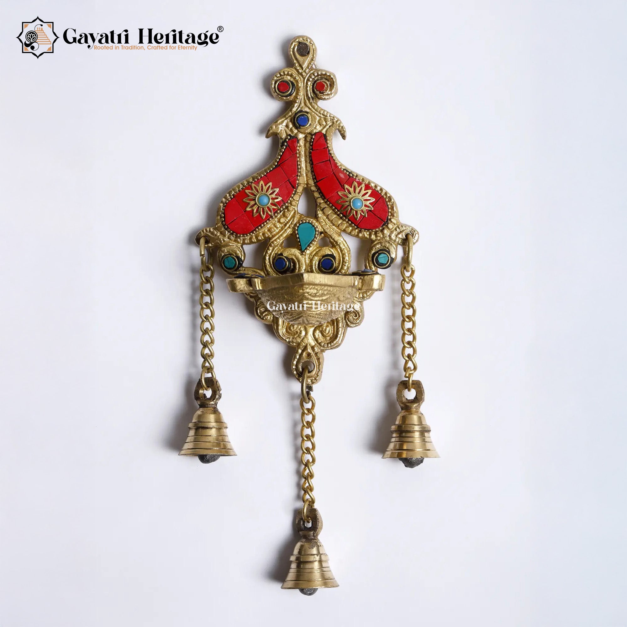 Brass Wall Hanging Diya – Traditional Decorative Showpiece | Gayatri Heritage