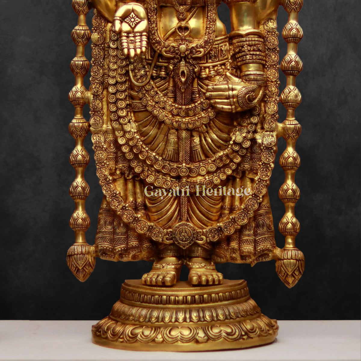 Divine brass Balaji murti with antique finish