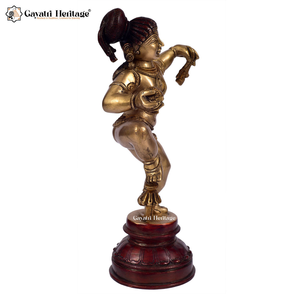 Brass Dancing Baby Krishna – Playful Divine Idol | Gayatri Heritage