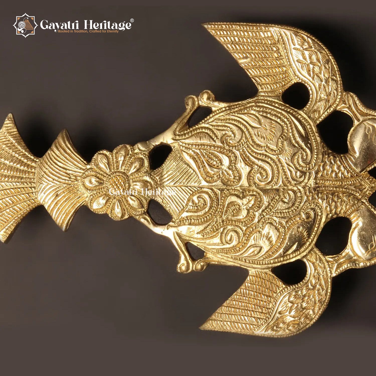 Brass Peacock Pooja Spoon – Elegant Ritual Utility | Gayatri Heritage