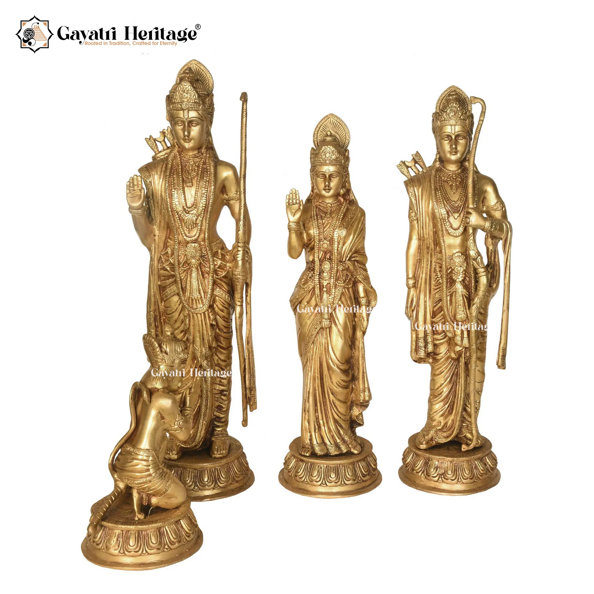 Brass Ram Parivar Idol – Divine Family of Lord Ram | Gayatri Heritage