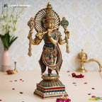 Brass Krishna Sculpture – Intricate Stonework Art | Gayatri Heritage