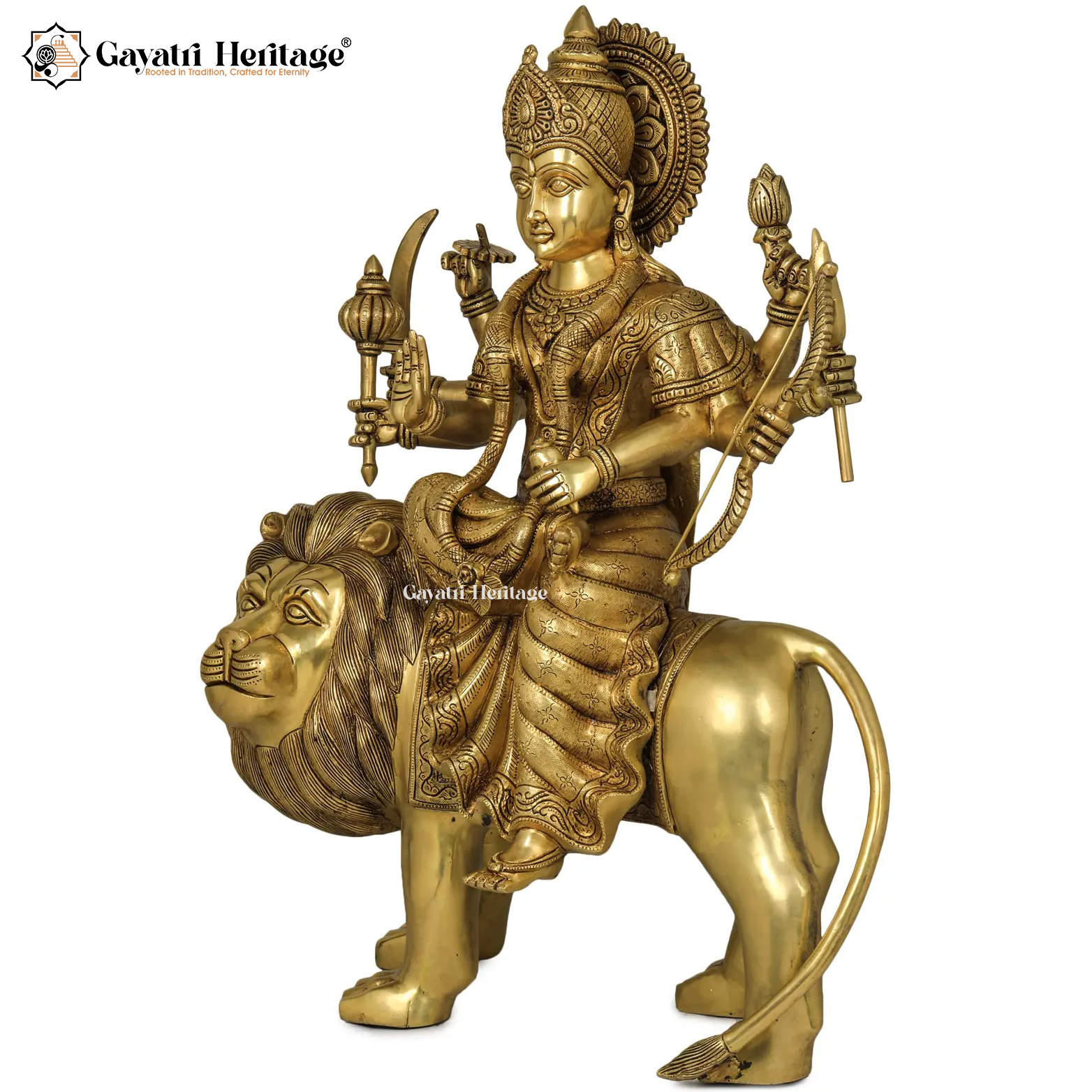 Brass Durga Mata Idol – Big Size Divine Sculpture | Gayatri Heritage