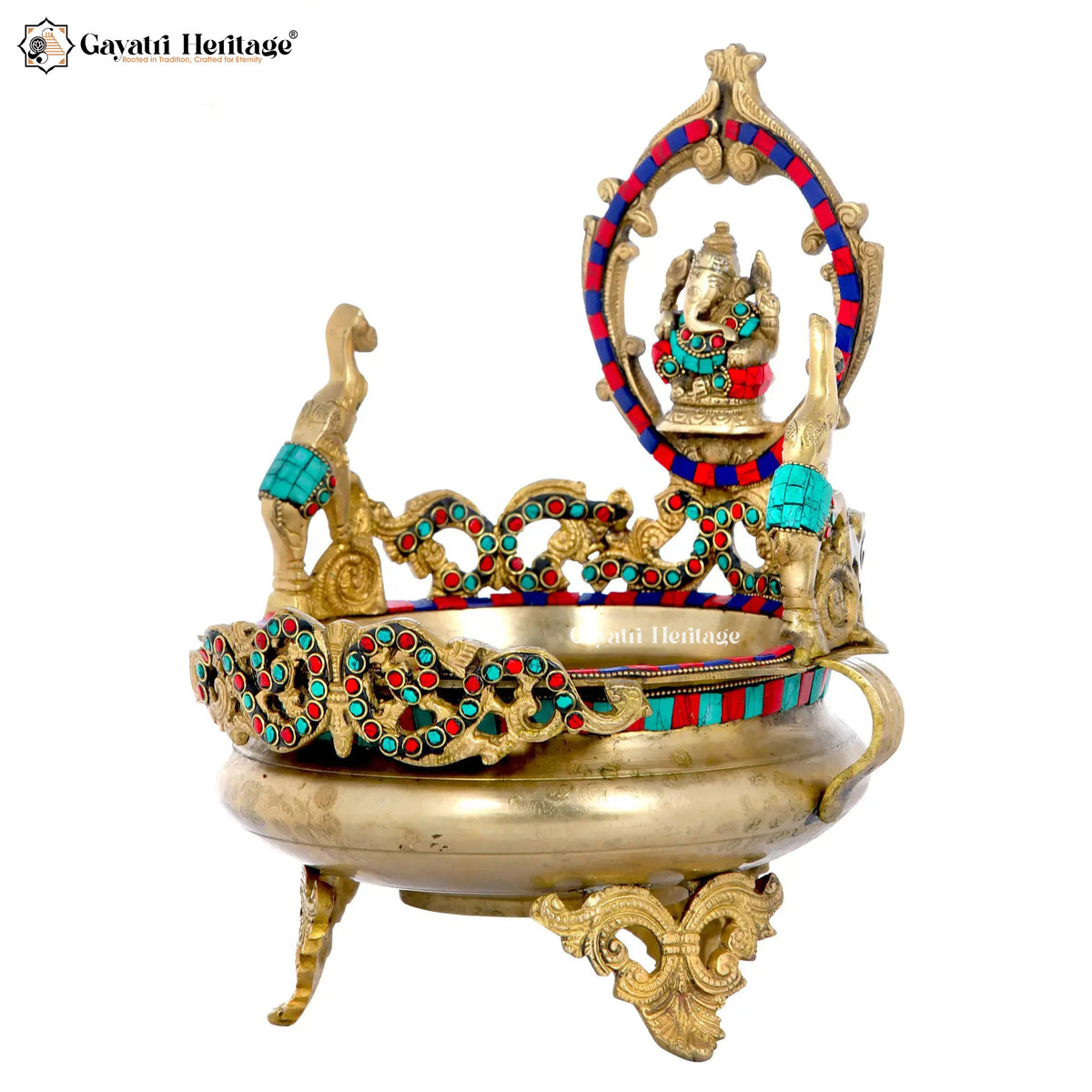 Brass Vinayagar Urli – Sacred Decorative Bowl | Gayatri Heritage