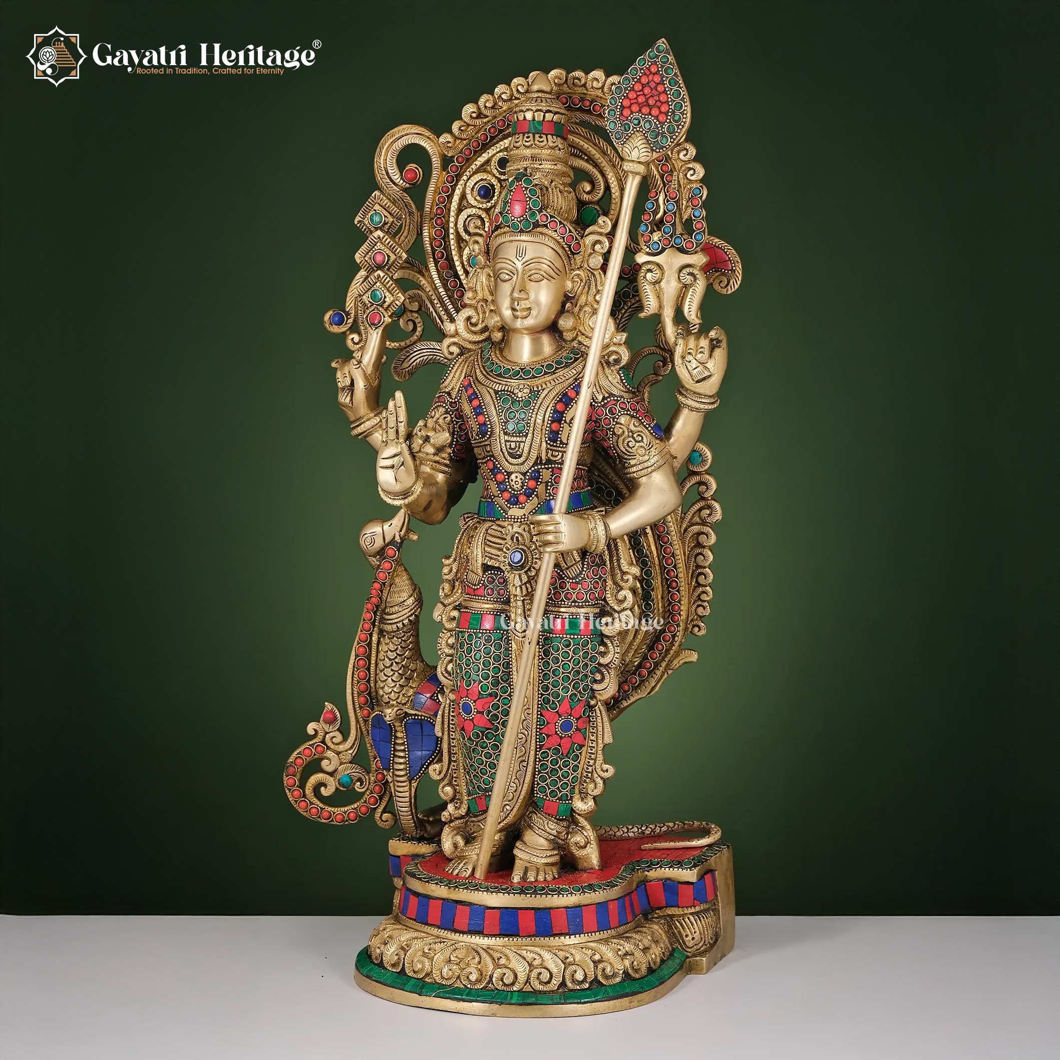 Brass Murugan Statue – Powerful Kartikeya Idol | Gayatri Heritage