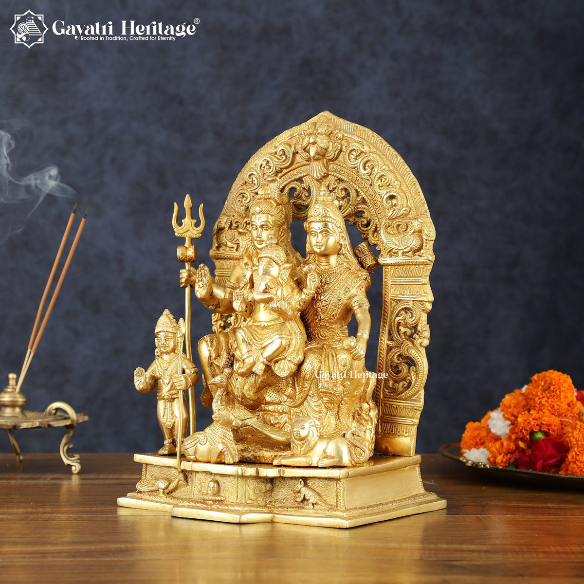 Brass Shiva Family – Divine Parivar Idol for Home Temple | Gayatri Heritage