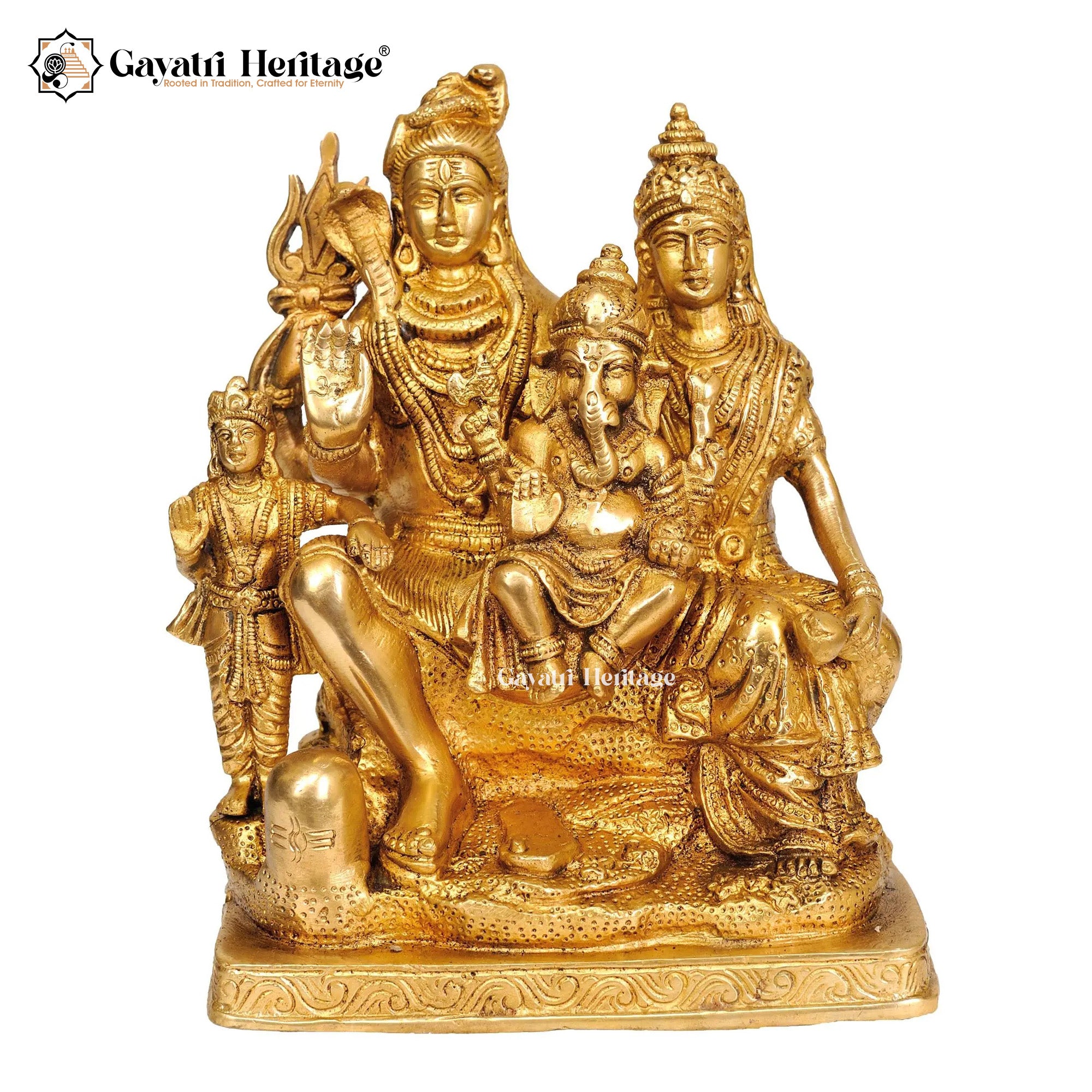 Brass Shiva Parivar – Divine Family Idol for Home Temple | Gayatri Heritage