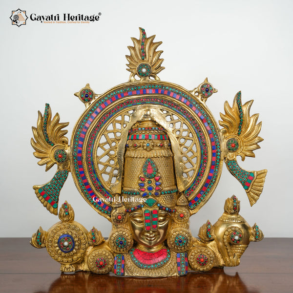 Brass Lord Balaji with Arch – Venkateswara Home Idol | Gayatri Heritage