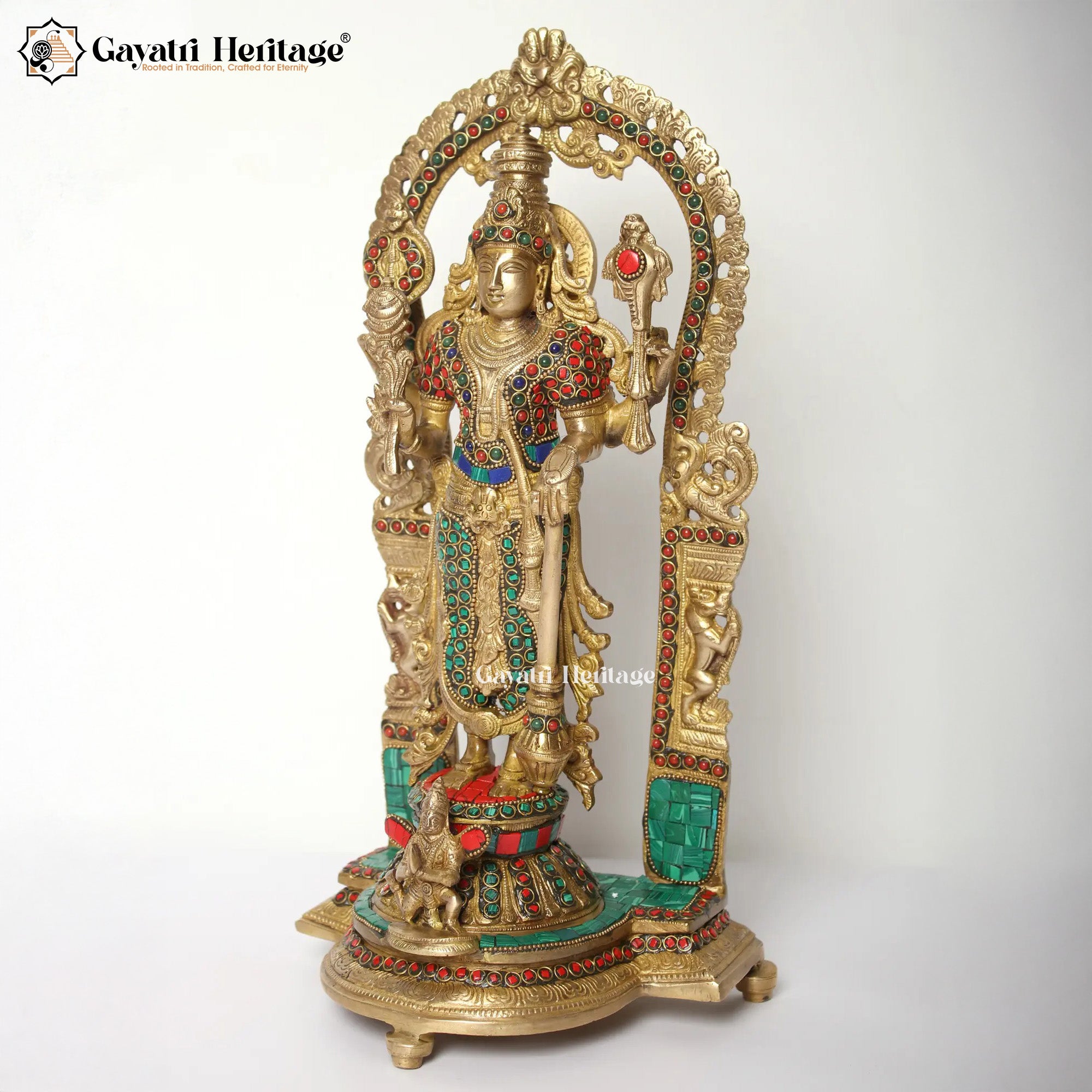 Brass Lord Vishnu Statue – Sacred Vishnu Idol for Puja | Gayatri Heritage