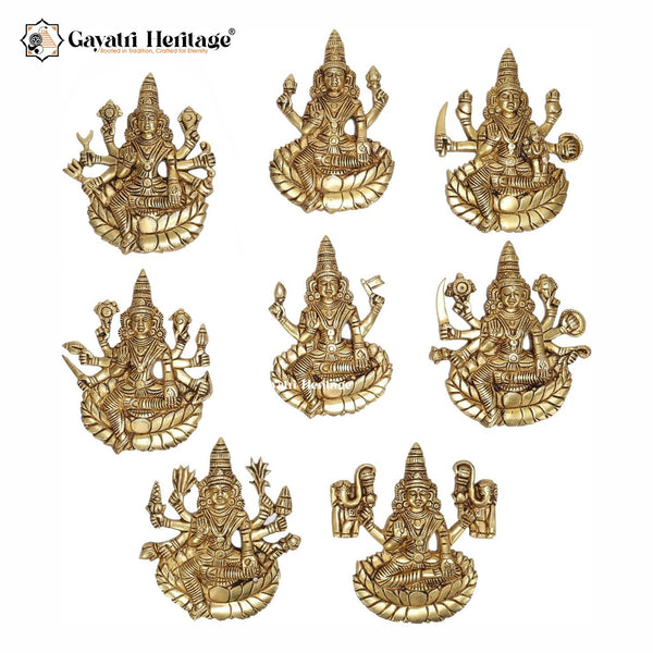 Brass Astalakshmi Wall Decor Plates – 8 Forms of Lakshmi | Gayatri Heritage