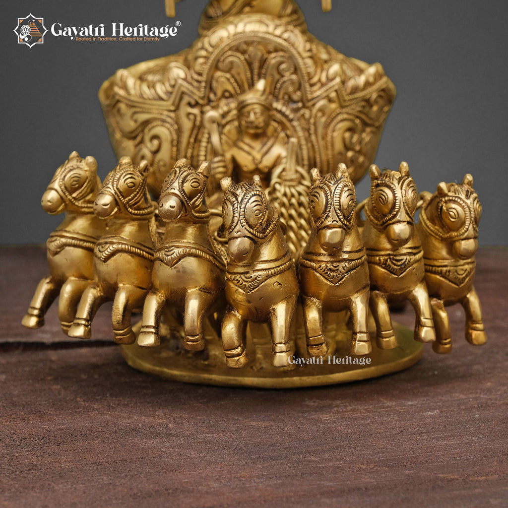 Brass Surya Rath – Divine Sun Chariot Sculpture