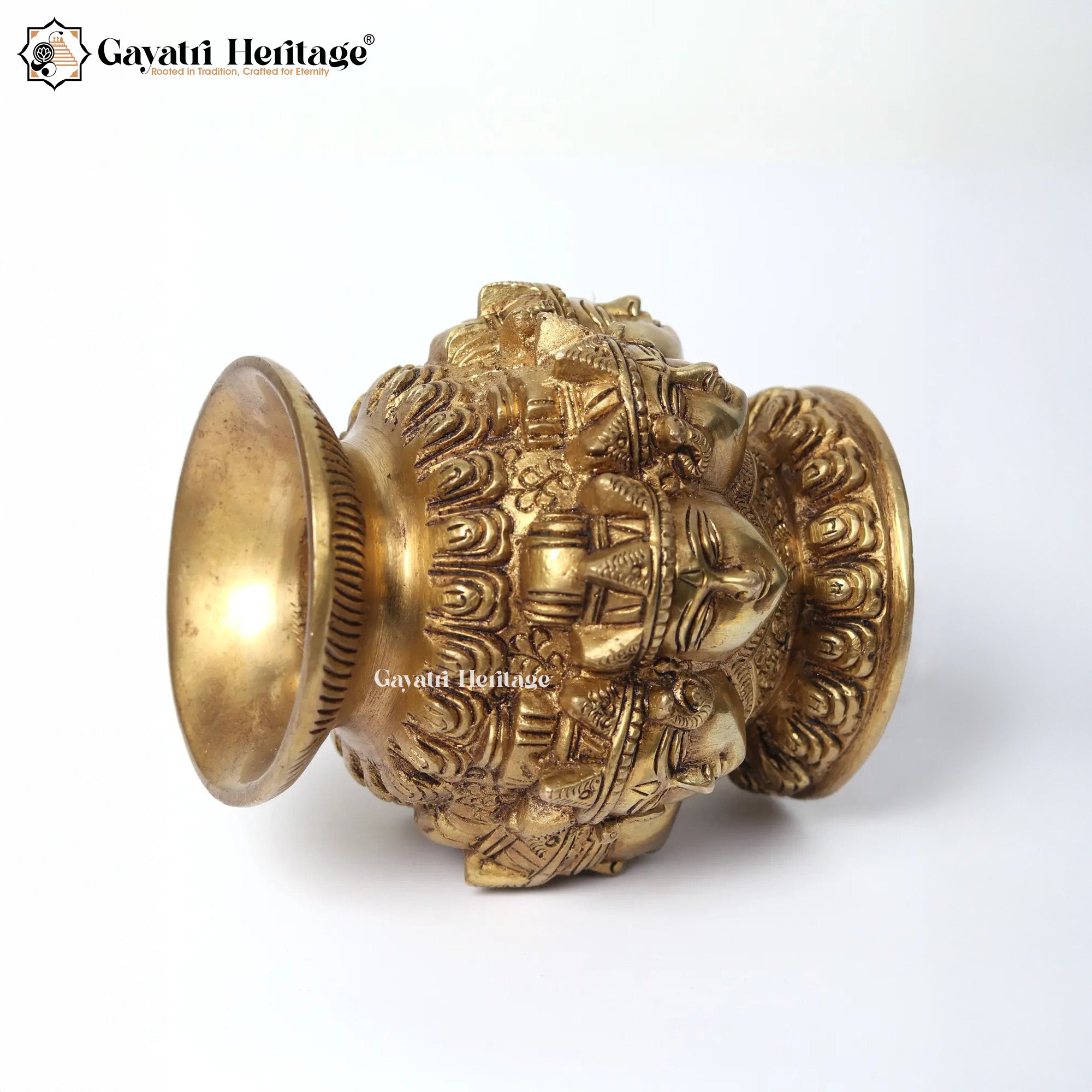 Brass Astalakshmi Kalash – Divine Wealth Decor | Gayatri Heritage