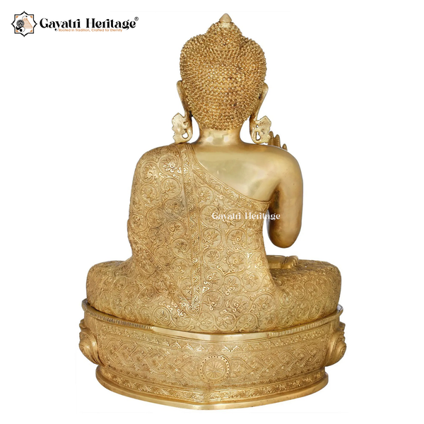 Brass Buddha Statue – Peaceful Meditating Buddha Idol | Gayatri Heritage