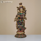 Brass Radha Rani Sculpture – Divine Graceful Artwork