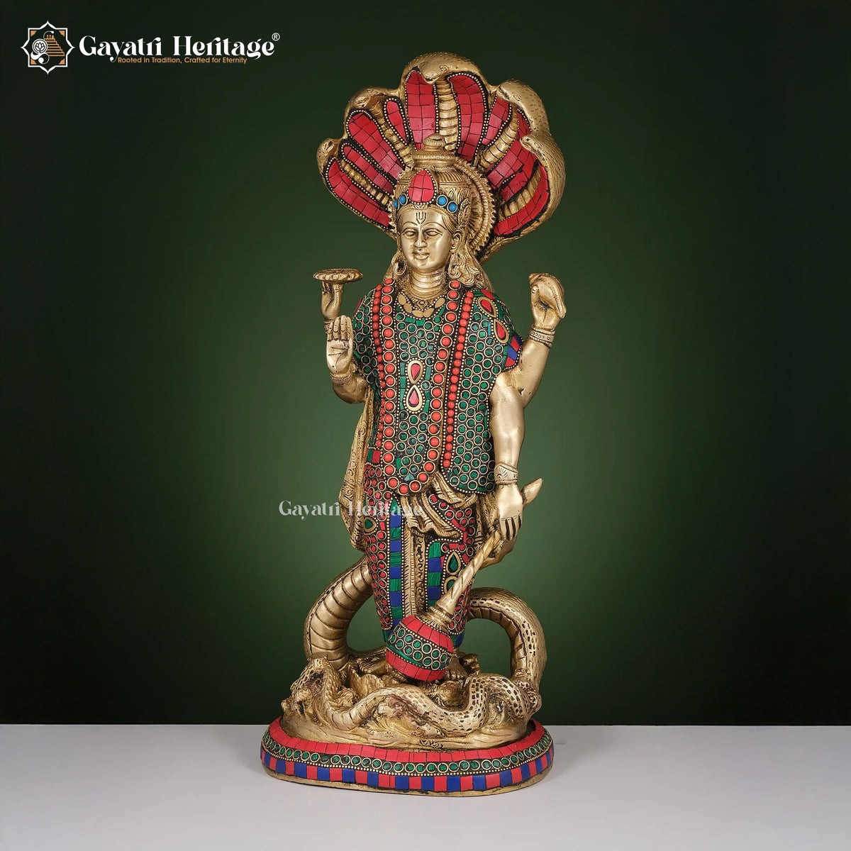Brass Lord Vishnu Idol – Sacred Statue for Puja | Gayatri Heritage