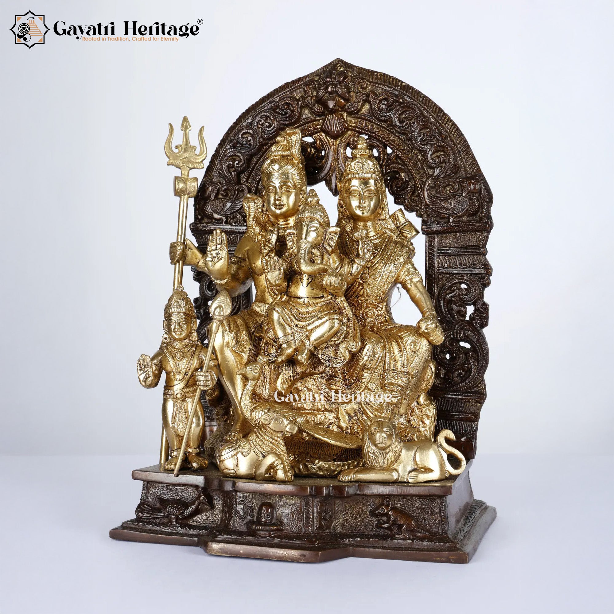 Brass Shiva Parivar Statue – Auspicious Family Idol | Gayatri Heritage