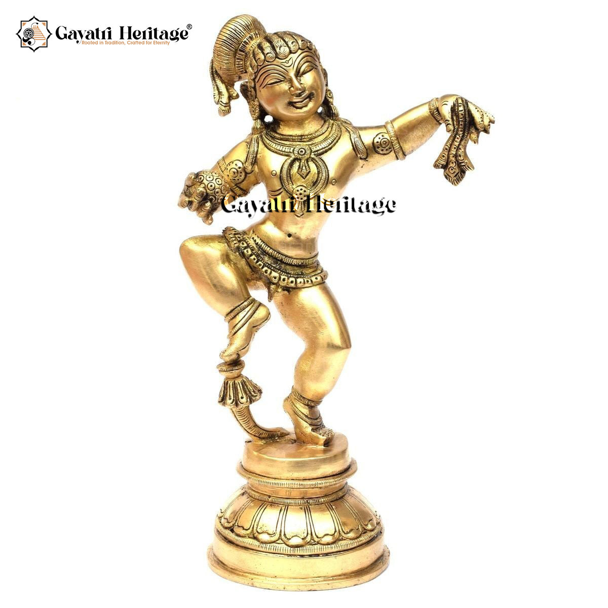 Brass Dancing Krishna – Graceful Natkhat Idol for Décor | Gayatri Heritage