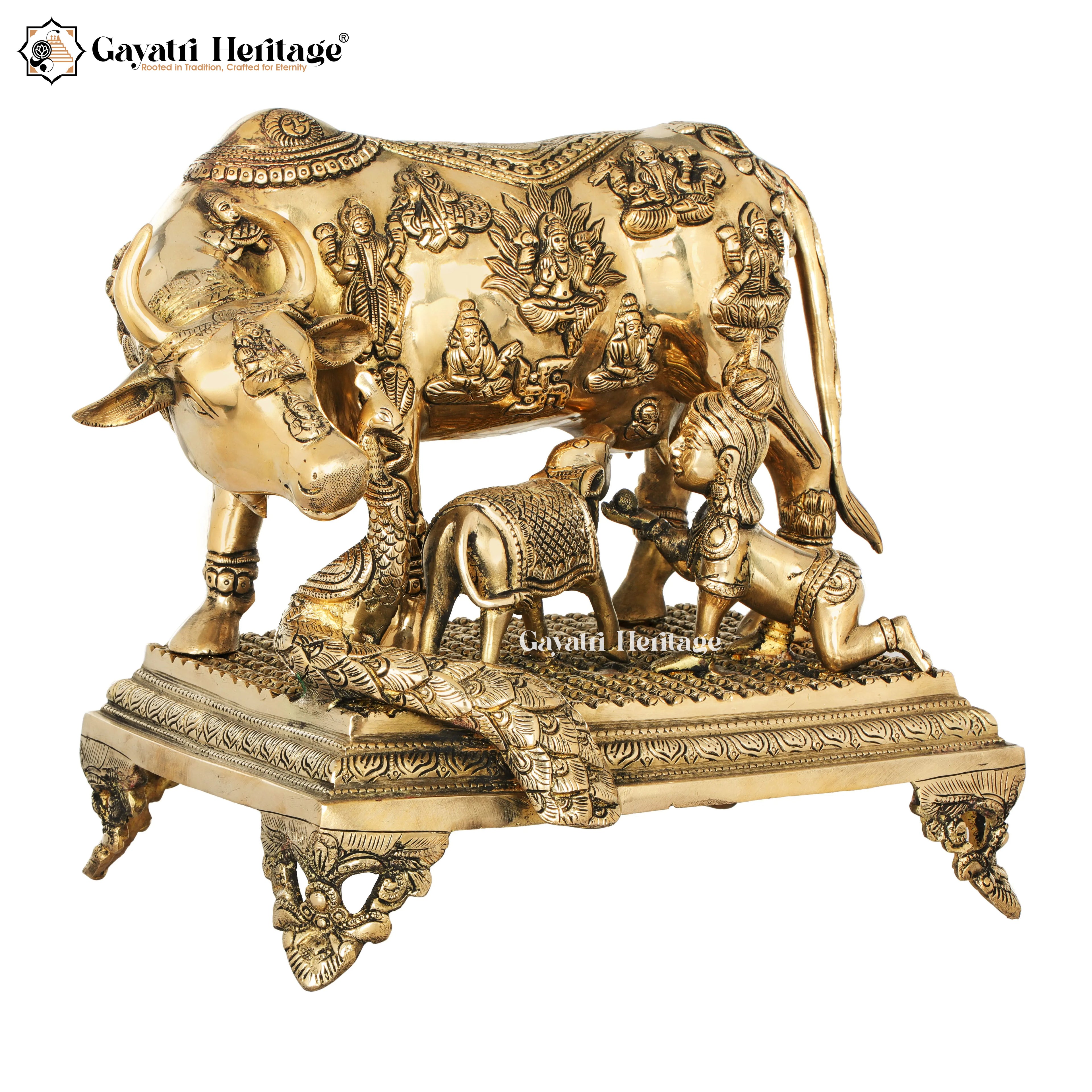 Brass Cow and Calf – Superfine Symbol of Nurture | Gayatri Heritage