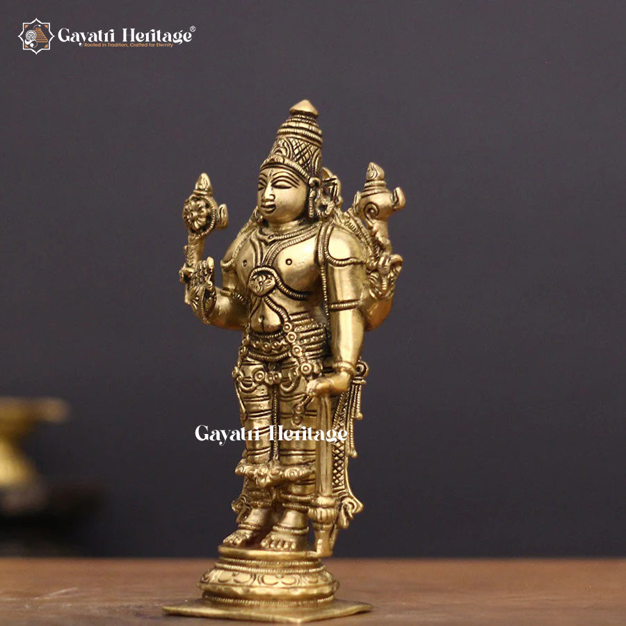 Brass Vishnu Idol – Sacred Divine Protector for Home Temple | Gayatri Heritage