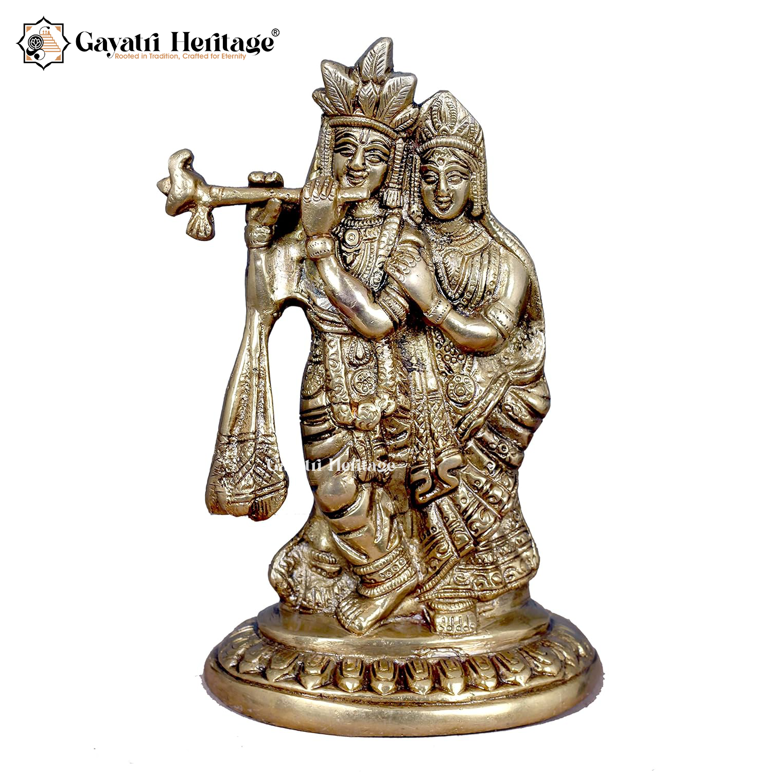 Brass Radha Krishna Statue – Divine Couple Idol for Pooja | Gayatri Heritage