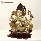 Brass Ganesh Idol – Dual Tone Ganpati Statue | Gayatri Heritage