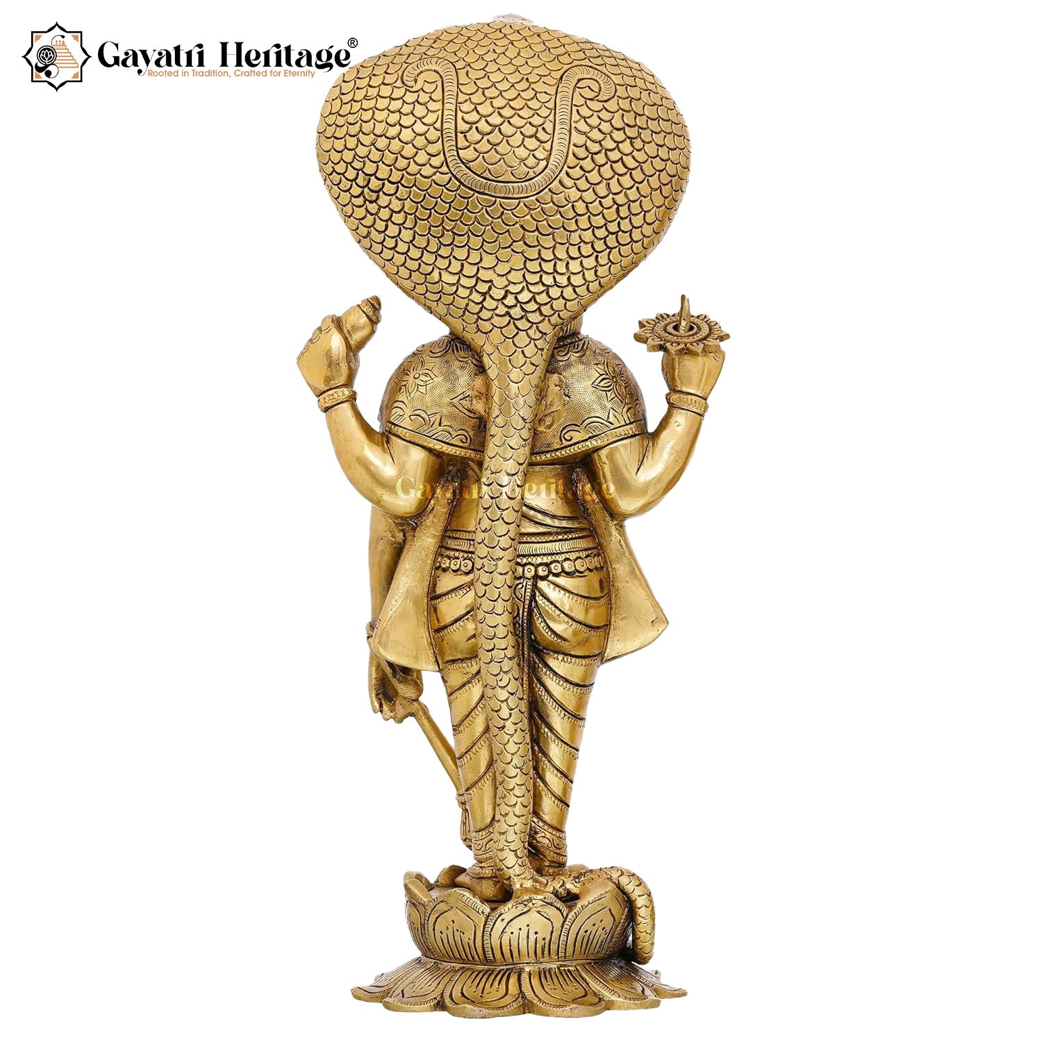 Brass Vishnu Idol – Divine 16.5" Narayana Murti for Home | Gayatri Heritage