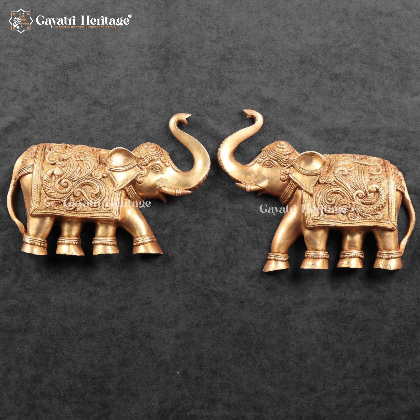 Wall Hanging Elephant Pair – Brass Décor Art | Gayatri Heritage