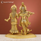 Brass Radha Krishna Statue – Divine Love & Blessings