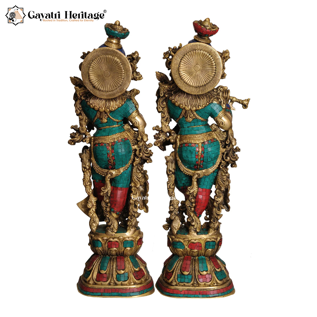 Brass Radha Krishna Statue – Divine Love and Grace Idol