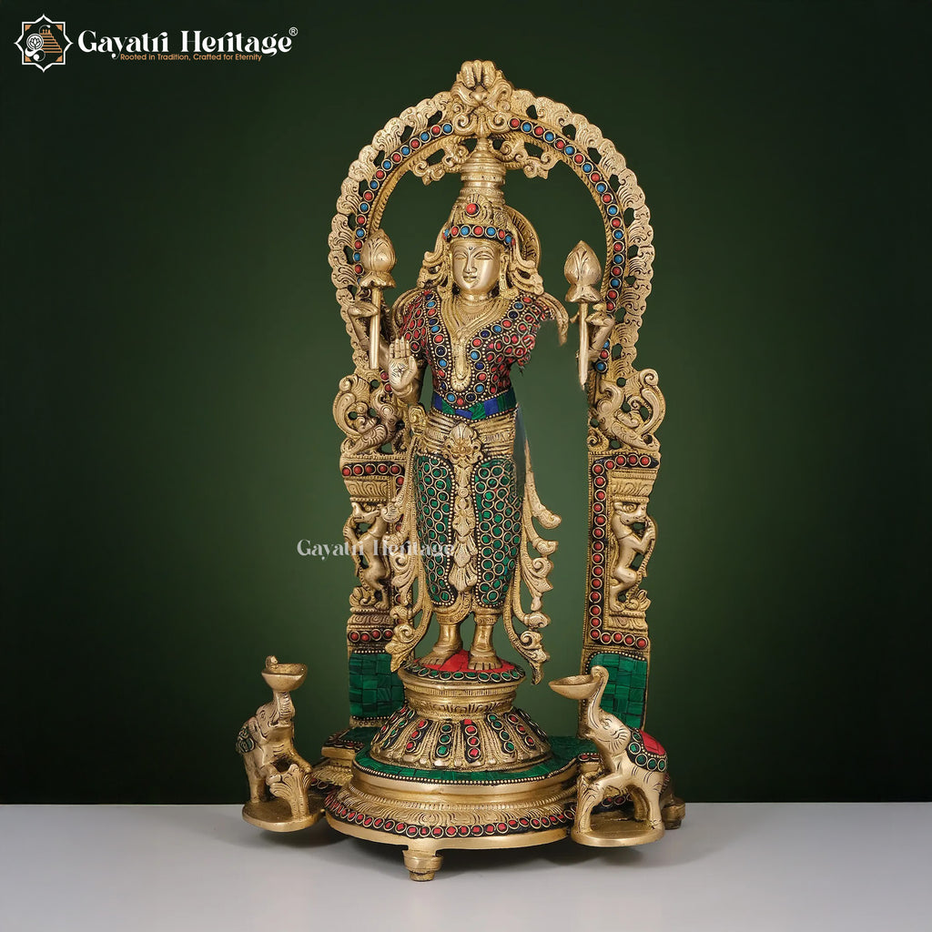 Brass Laxmi Mata Idol – Goddess of Wealth & Prosperity | Gayatri Heritage