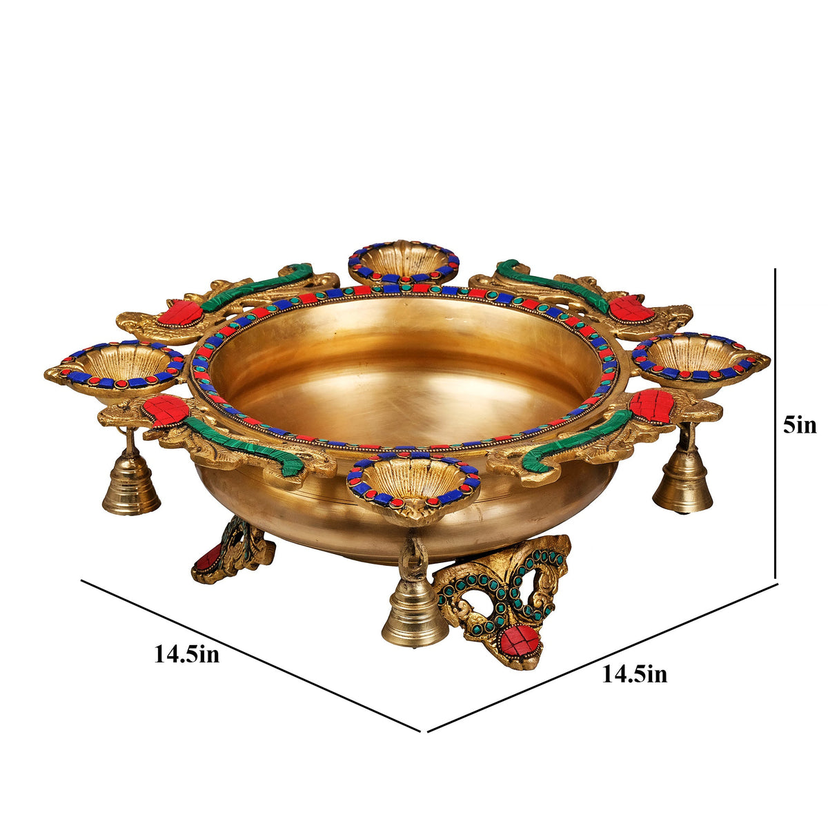 Brass Urli in Stonework – Elegant Décor | Gayatri Heritage