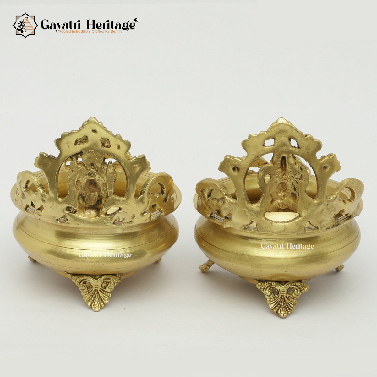 Premium Brass Laxmi Ganesh Urli – Sacred Prosperity and Divine Blessings | Gayatri Heritage