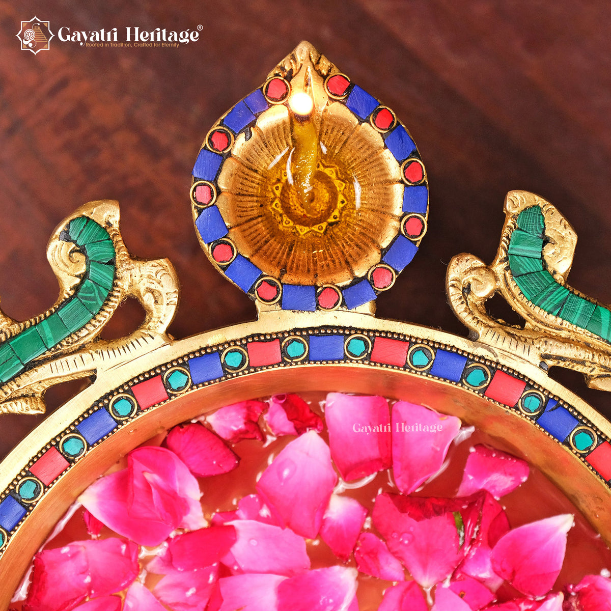 Brass Urli in Stonework – Elegant Décor | Gayatri Heritage
