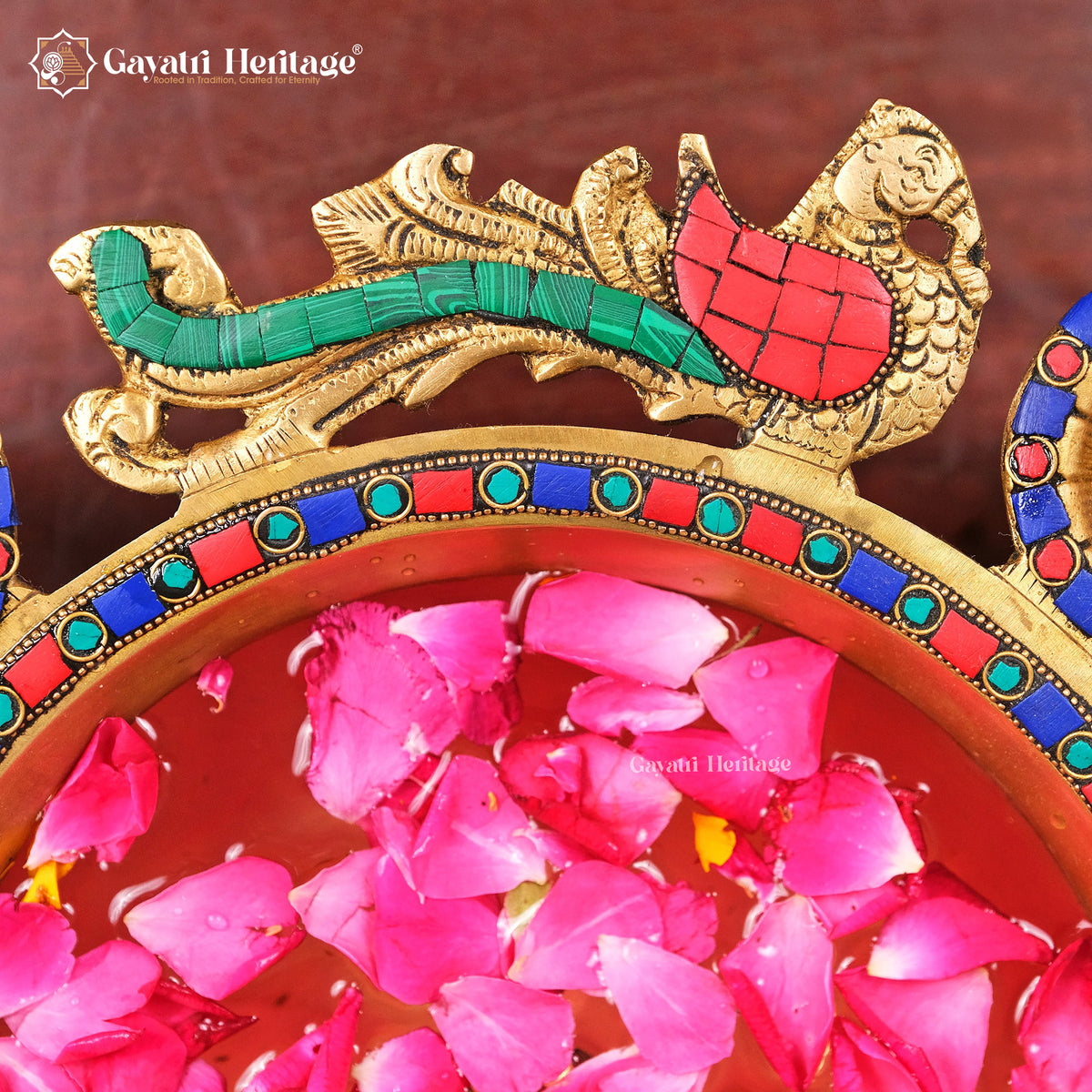 Brass Urli in Stonework – Elegant Décor | Gayatri Heritage