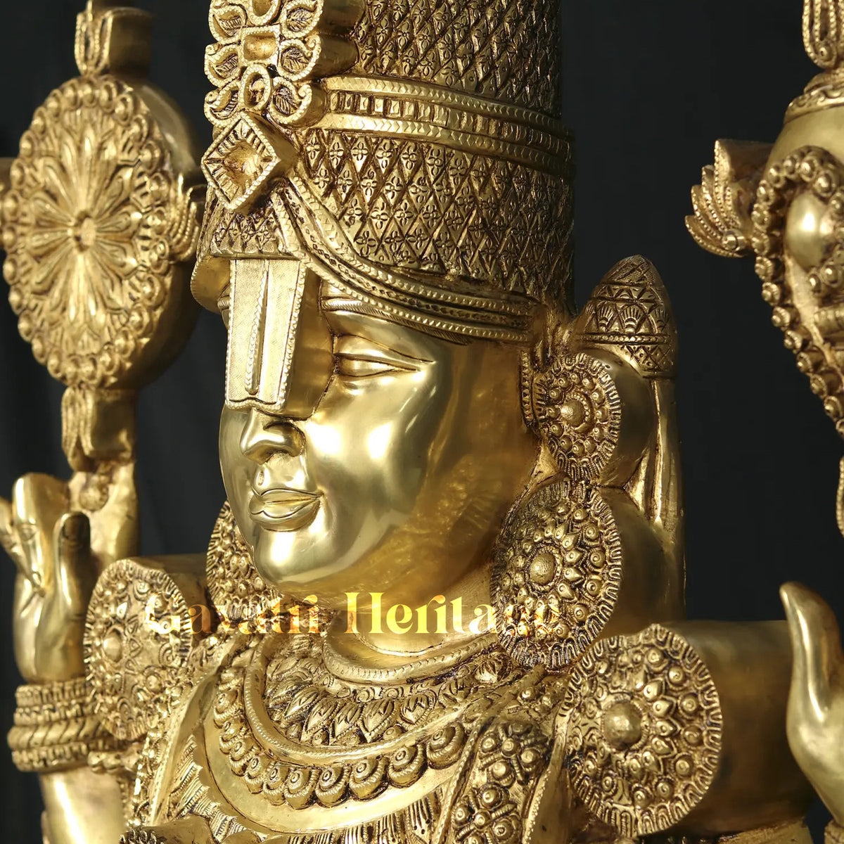 Brass Tirupati Balaji (Venkateshvara) Statue – Divine Blessing in Brass | Gayatri Heritage