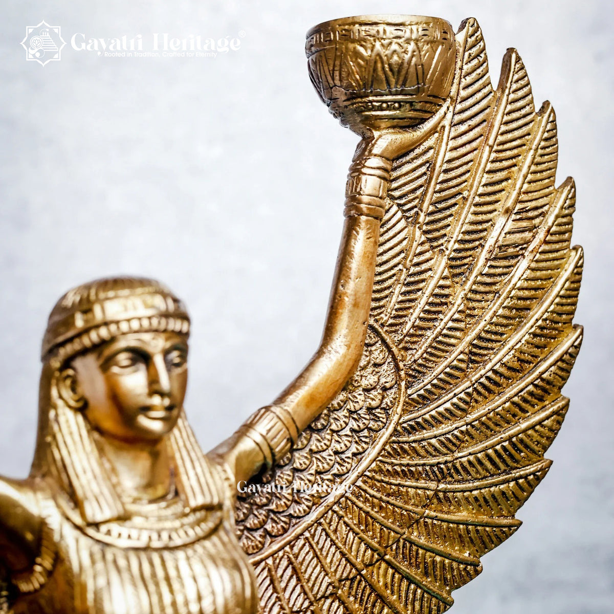 Brass Egyptian Isis Candle Stand – Mystical Home Decor | Gayatri Heritage