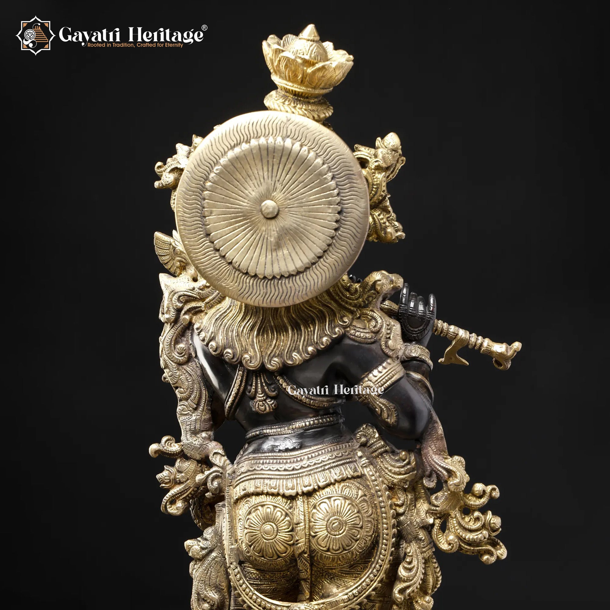 Brass Krishna Statue – Divine Black Elegance | Gayatri Heritage