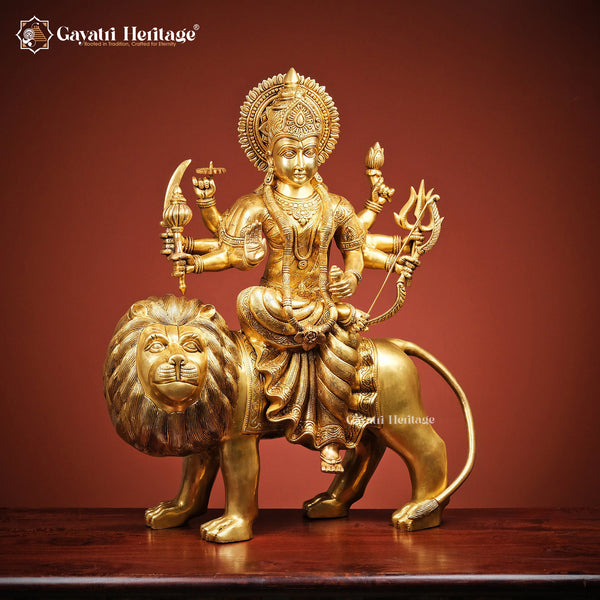 Brass Durga Mata Statue – Divine Power and Protection | Gayatri Heritage