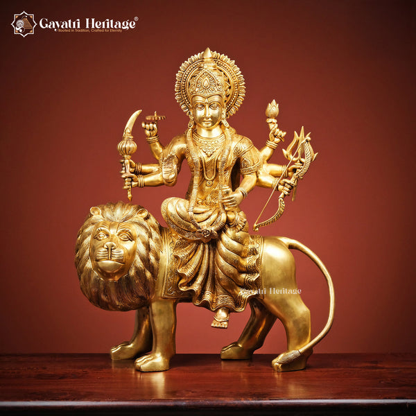 Brass Durga Mata Statue – Divine Power and Protection | Gayatri Heritage