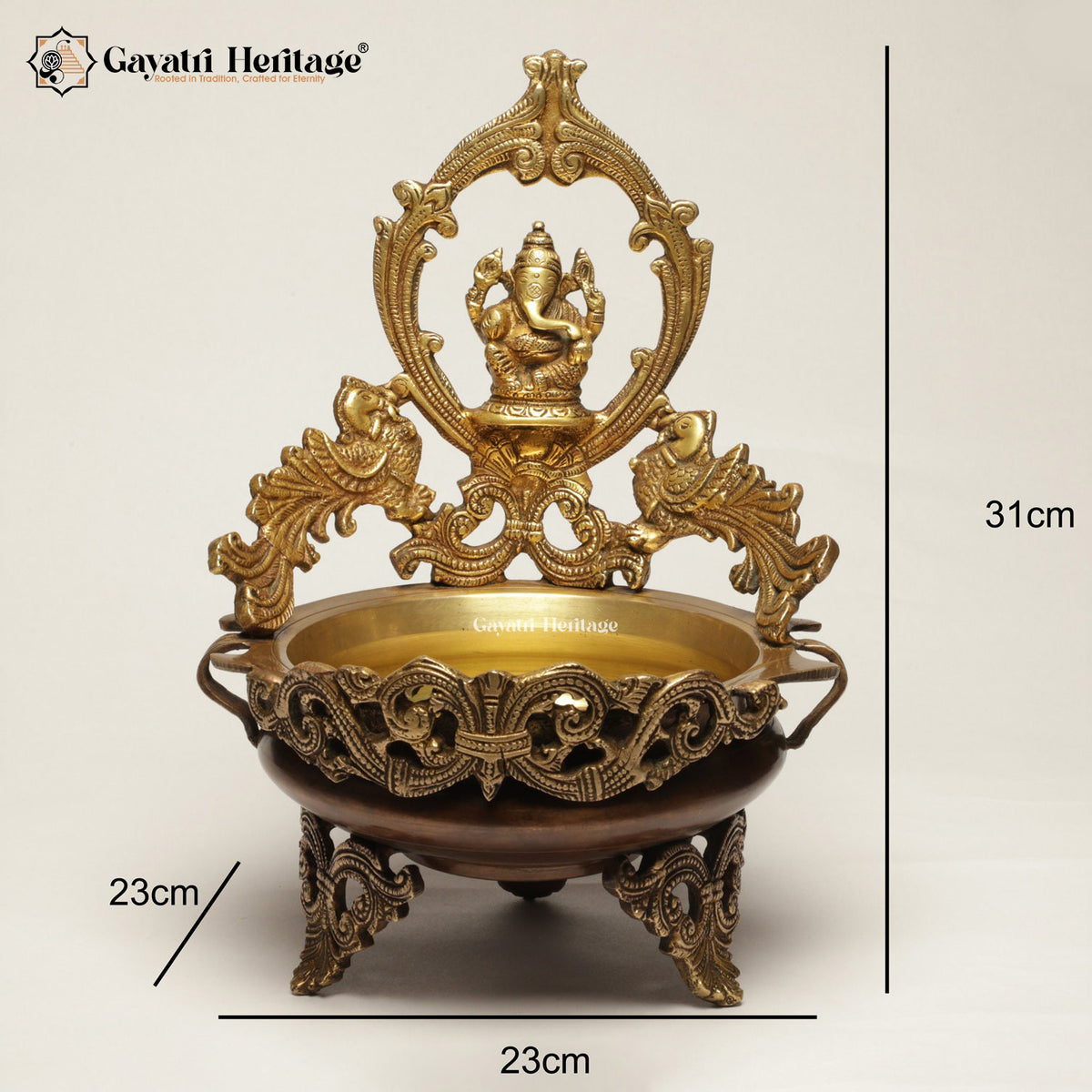 Premium Brass Ganesh Urli – Elegant Spiritual Centerpiece for Divine Blessings | Gayatri Heritage