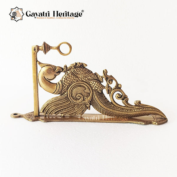 Brass Peacock Wall Brackets – Ornate Wall Décor Accents | Gayatri Heritage