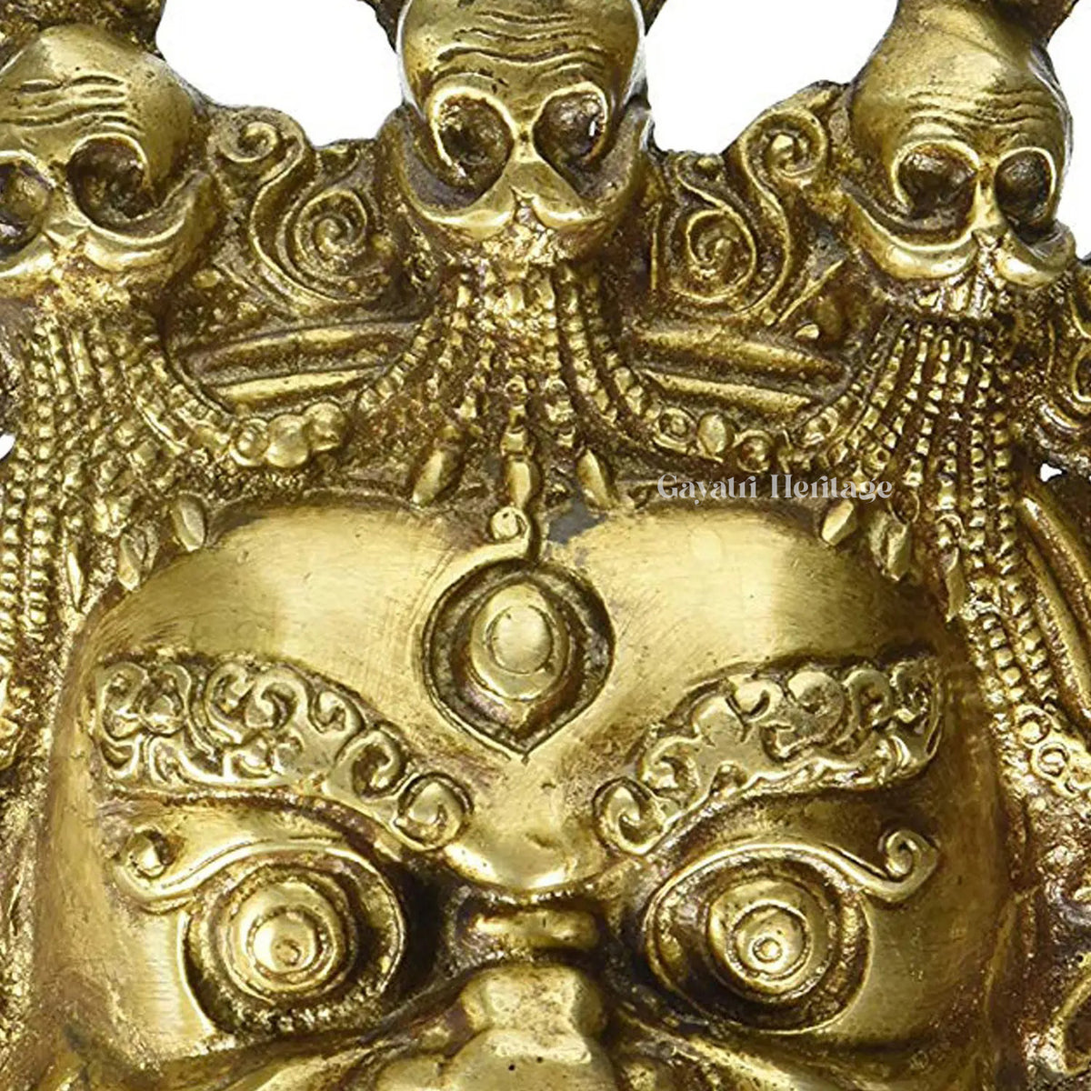 Brass Mahakala Wall Hanging Mask – Fierce Protector Decor