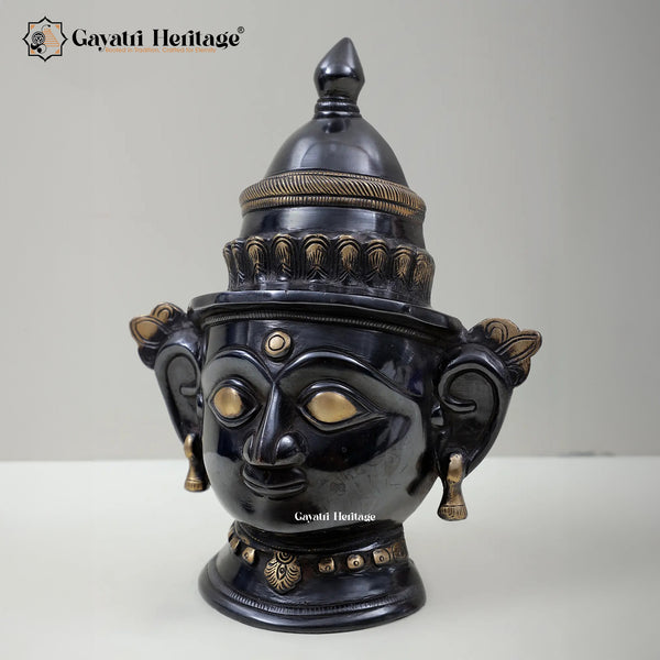 Brass Shiva Parvati Head – Sacred Devotional Sculpture | Gayatri Heritage