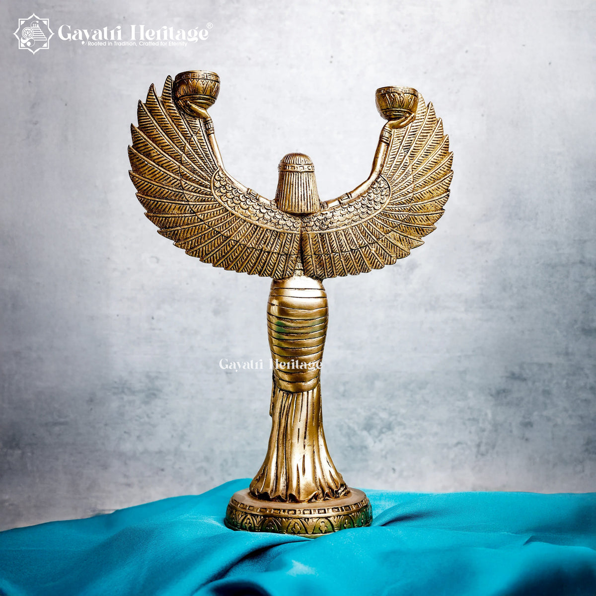 Brass Egyptian Isis Candle Stand – Mystical Home Decor | Gayatri Heritage