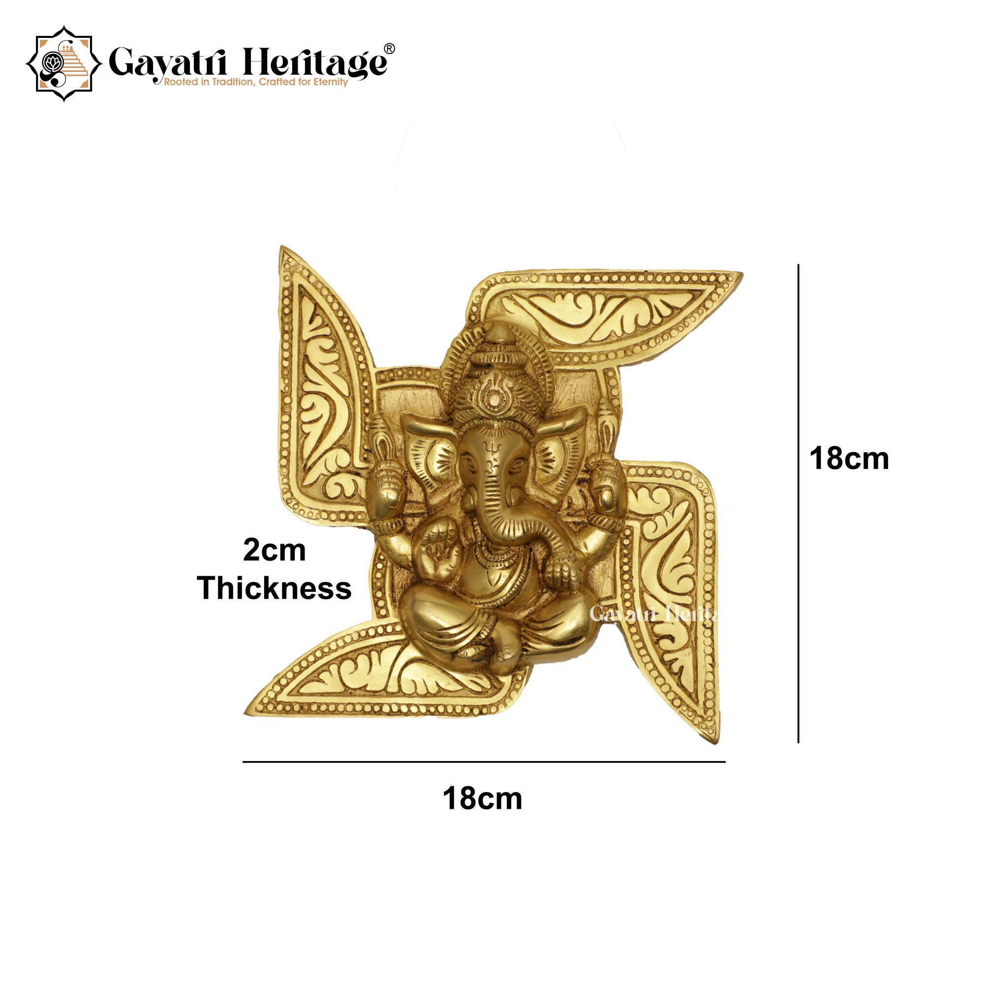 Brass Wall Swasthik Ganesh – Sacred Symbol for Your Home | Gayatri Heritage