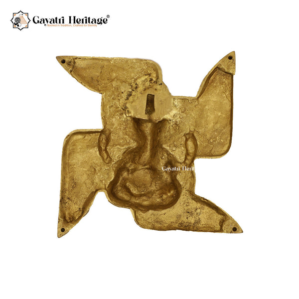 Brass Wall Swasthik Ganesh – Sacred Symbol for Your Home | Gayatri Heritage