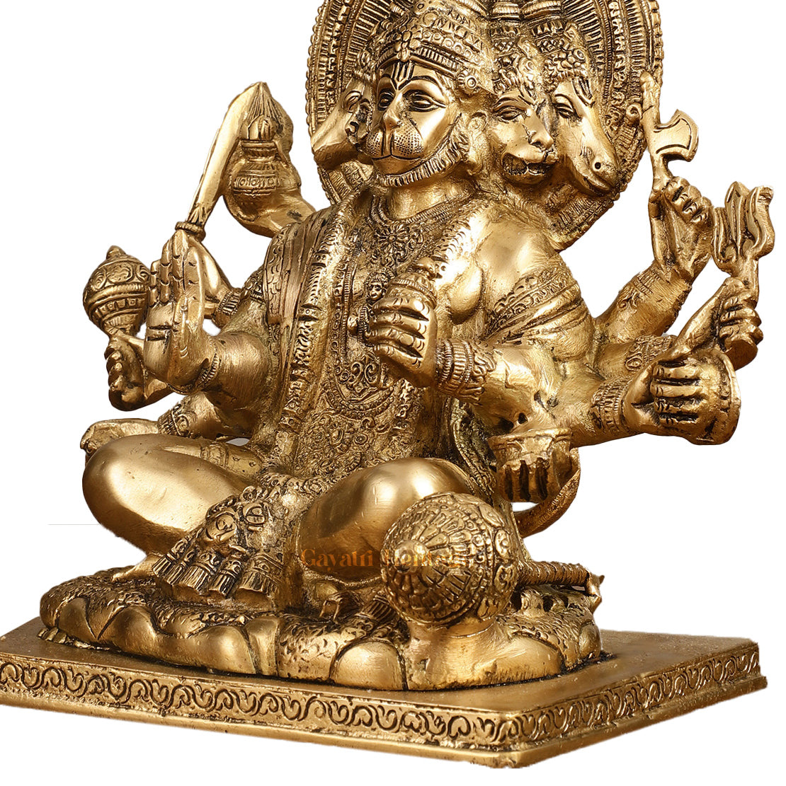 Brass Panchmukhi Hanuman Statue – Sacred Five-Faced Idol | Gayatri Heritage